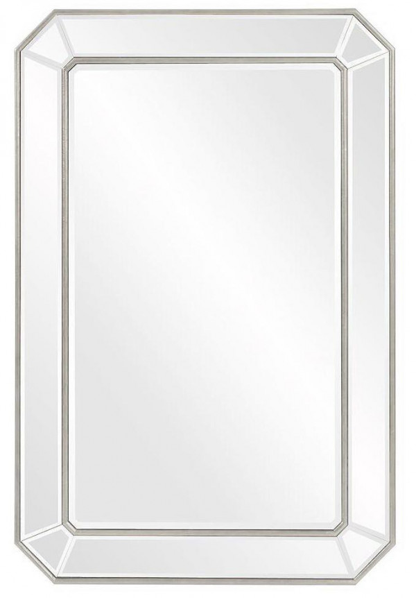 Зеркало в двойной зеркальной раме с серебристым кантом
