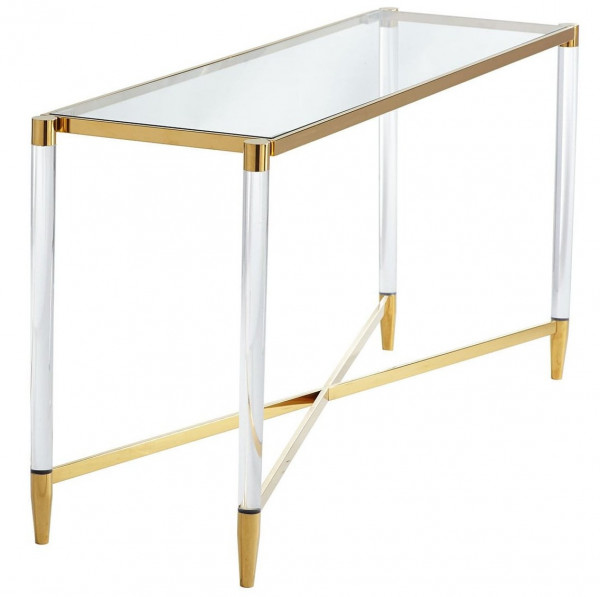 Консоль пристенная с прозрачными ножками