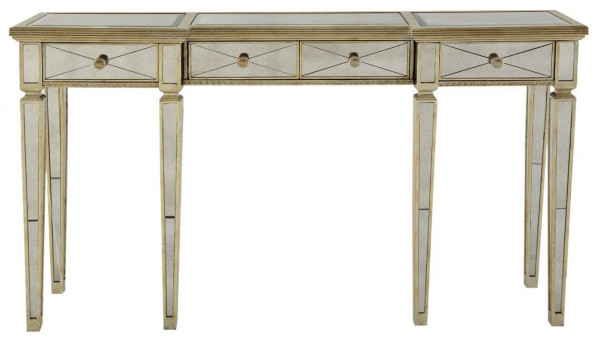 Консоль широкая с зеркальными вставками