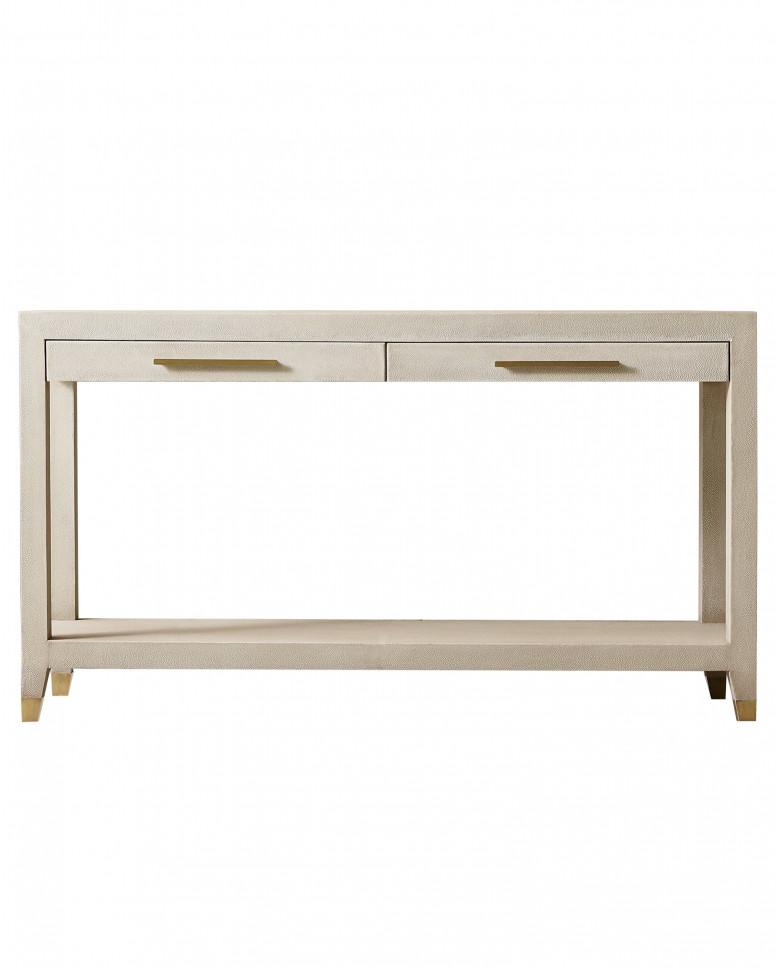 Консоль "Мередит" бежевая кожа ската