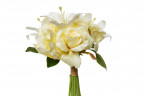 Букет розы-лилии желто-белый 30см (12)