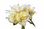 Букет розы-лилии желто-белый 30см (12)